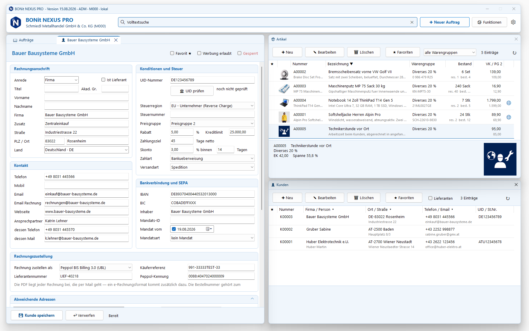 Screenshot von BONit NEXUS PRO in der Beta Version